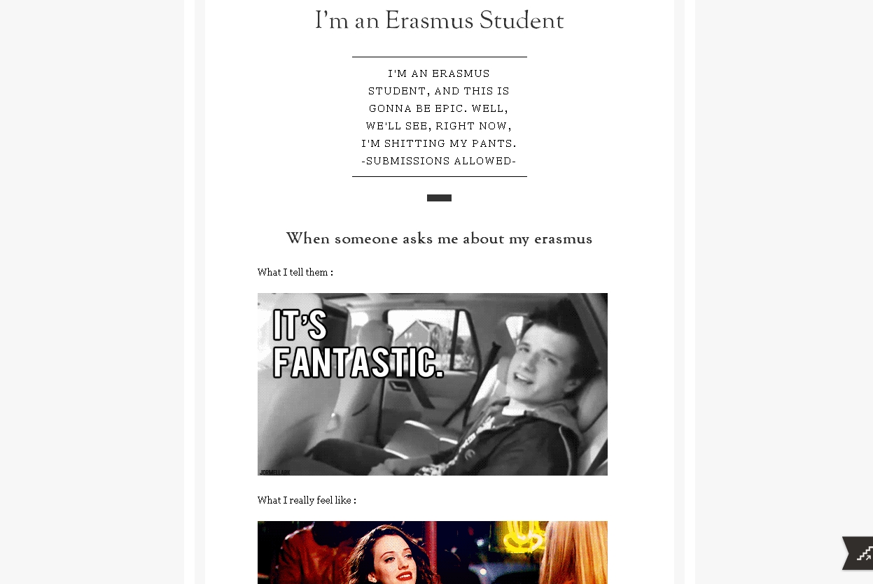 I am an Erasmus student